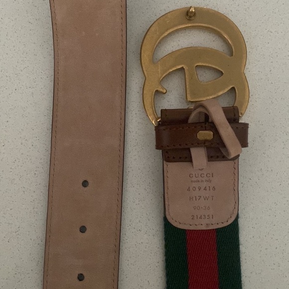 Gucci Green and Red Men\'s Belt